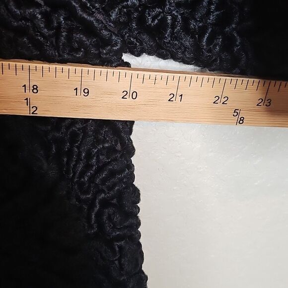 True Vintage Persian Lamb Wool Black Short Coat W Real Fur Collar 1950s 1960s - Picture 14 of 14